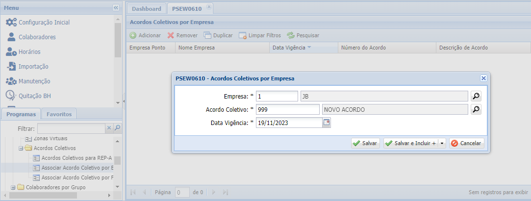 Associar Acordo Coletivo por Empresa