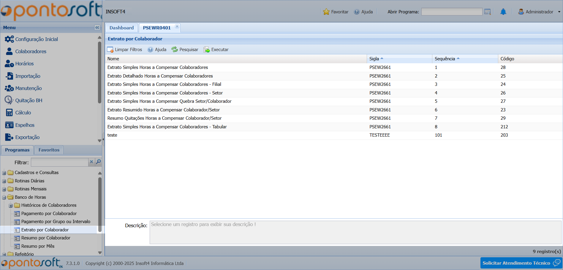 Relatório de Extratos de Banco de Horas extratos1