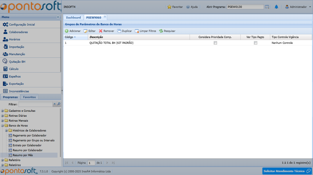 Cadastro de Grupos de Parâmetros de Banco de Horas grupos-parametros-bh1