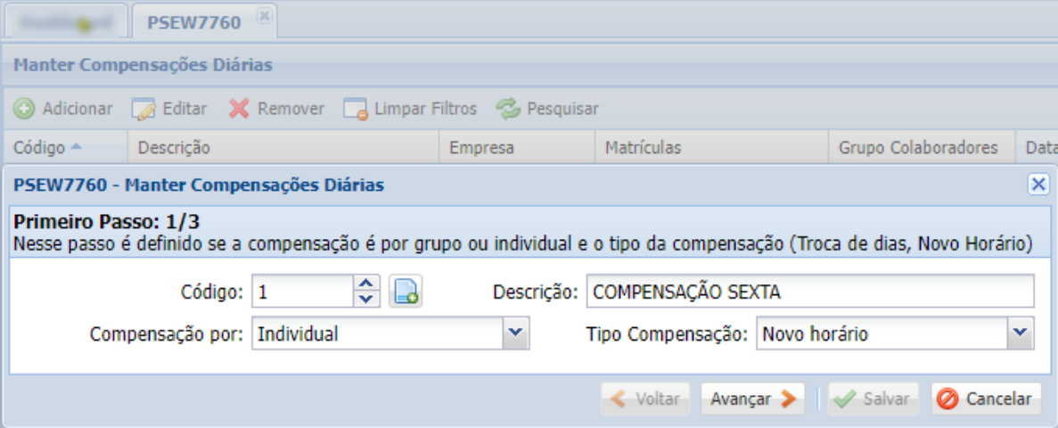 Manutenção Compensação Diária Manutenção Compensação Diária