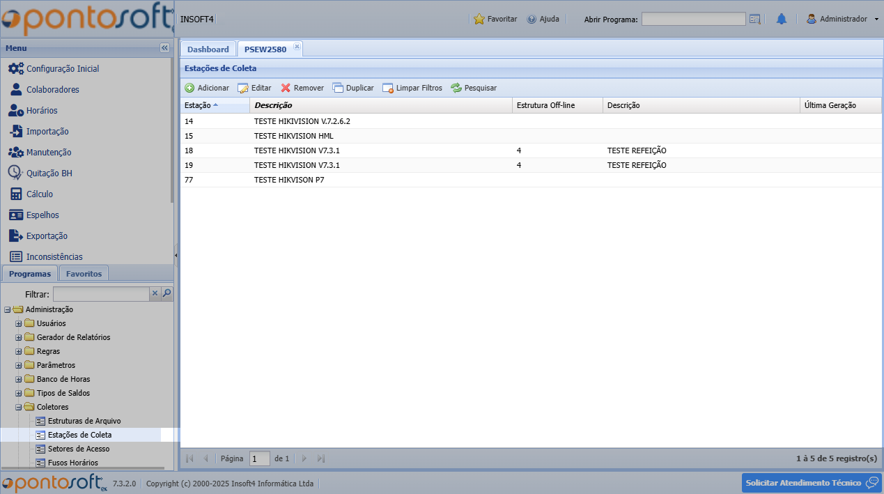 Estações de Coleta