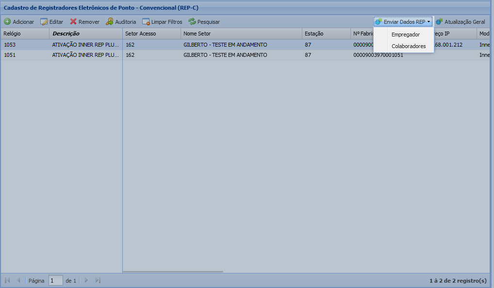 Registradores Eletrônico de Ponto - Convencional (REP-C)