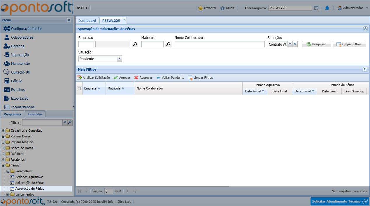 Aprovação de Férias