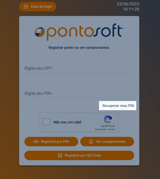 Botão para a recuperação de PIN