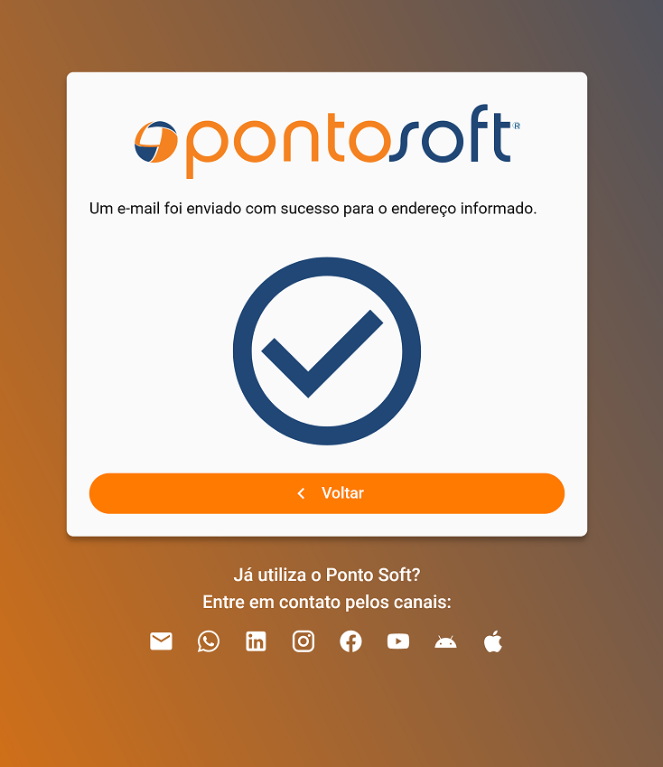 Envio no formulário de recuperação de PIN