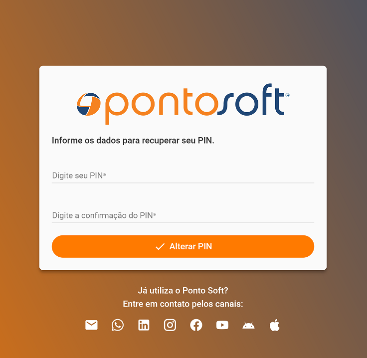 Informação do novo valor PIN desejado