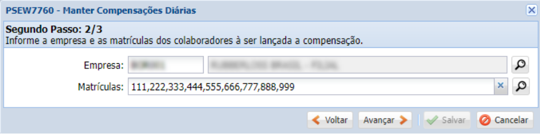 Manutenção Compensação Diária