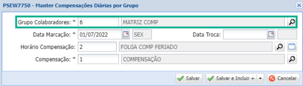 Manutenção por Grupo
