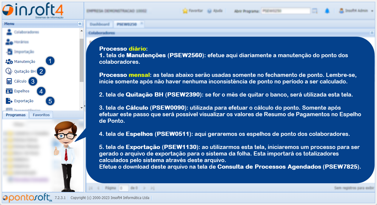 Processo de Fechamento dashboard